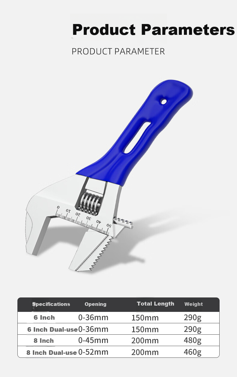 Yanran Multi-Functional Universal Wide-Mouth Adjustable Plumbing Wrench [8-Inch Pipe And Hand Wrench with Gloves] 16