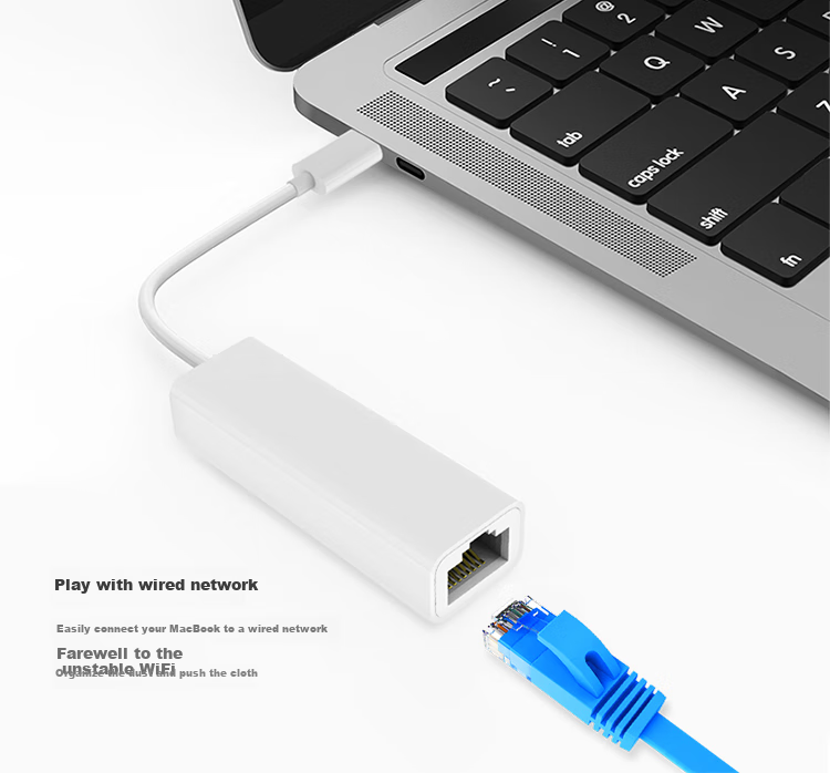BIAZE Ethernet Adapter, Type-C to RJ45 Network Port, USB-C to Wired 100Mbps Network Card, Plug-And Ethernet Port Converter, Compatible with Apple Laptops Macbook ZH18-PC 4