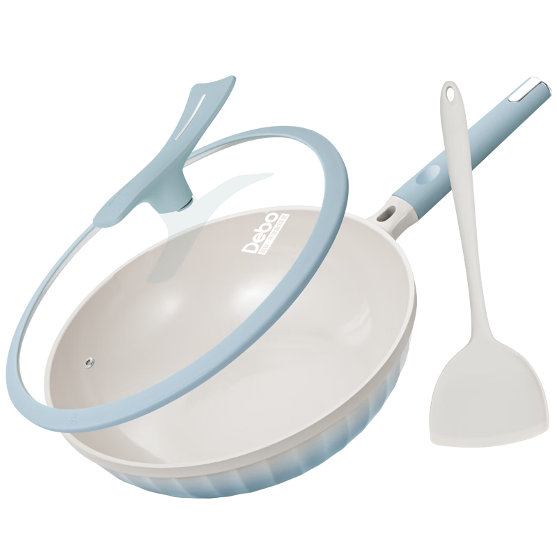 Debo [Douyin Trending] Non-Stick Wok with Titanium Coating, Versatile Frying And Stir-Frying Pan for Home Use, 32cm