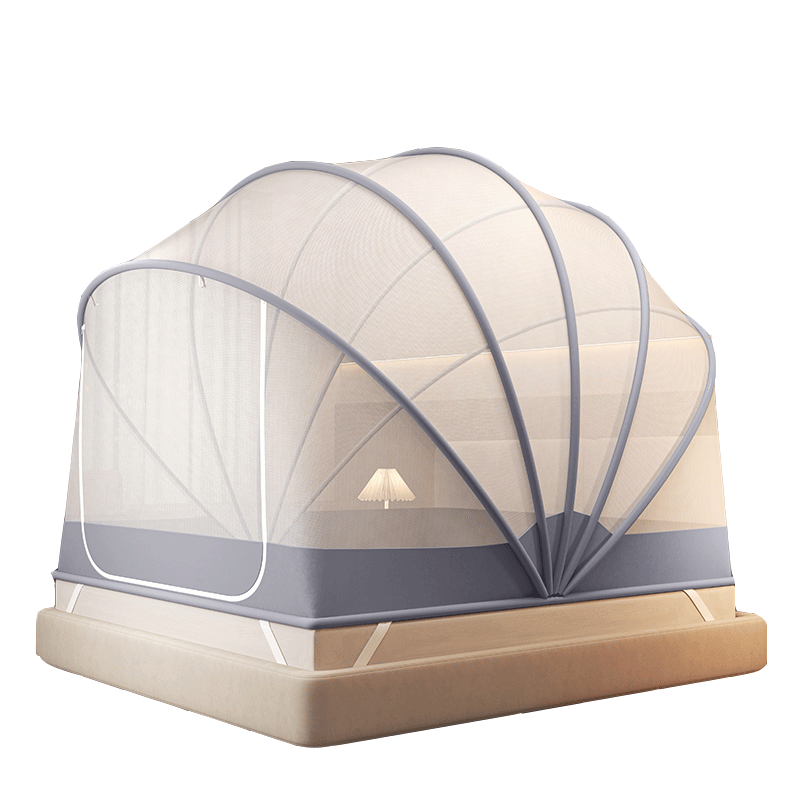 MINISO Mongolian Yurt Mosquito Net, No Installation, Foldable and Easy to Store, 135*190*150cm, for 1.5m Bed, Home Use