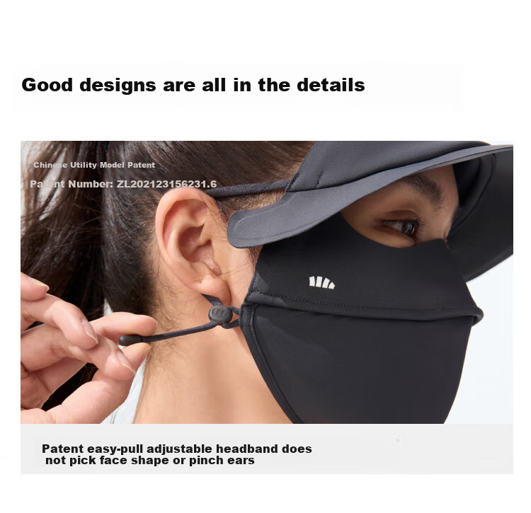 Beneunder Face Covering for Women with Brim, Full Face Sun Protection Mask, UV Protection Mask, Tea Mist Gree 10