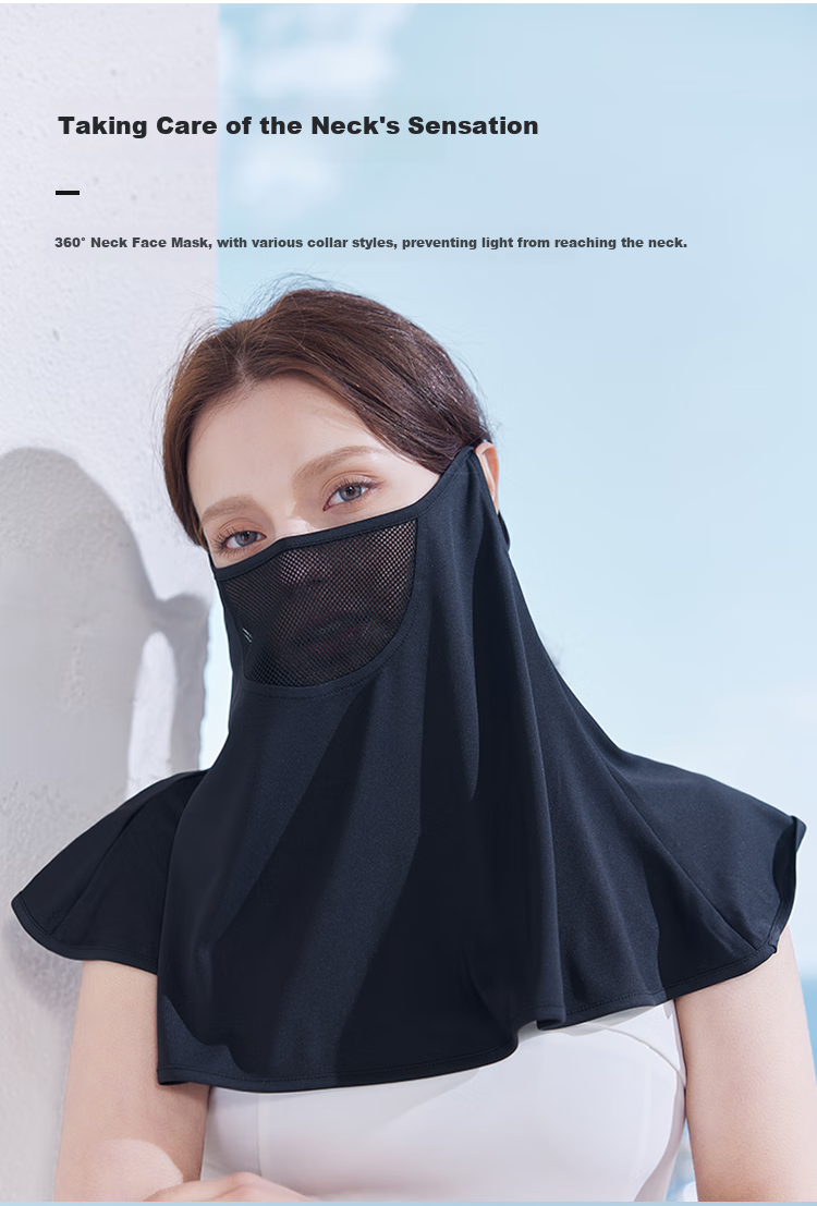 JIUMU Ice Silk Sun Protection Face Mask for Women, Summer UV Protection Sunshade Veil, Driving Neck Guard, Breathable Full Face Mask 6