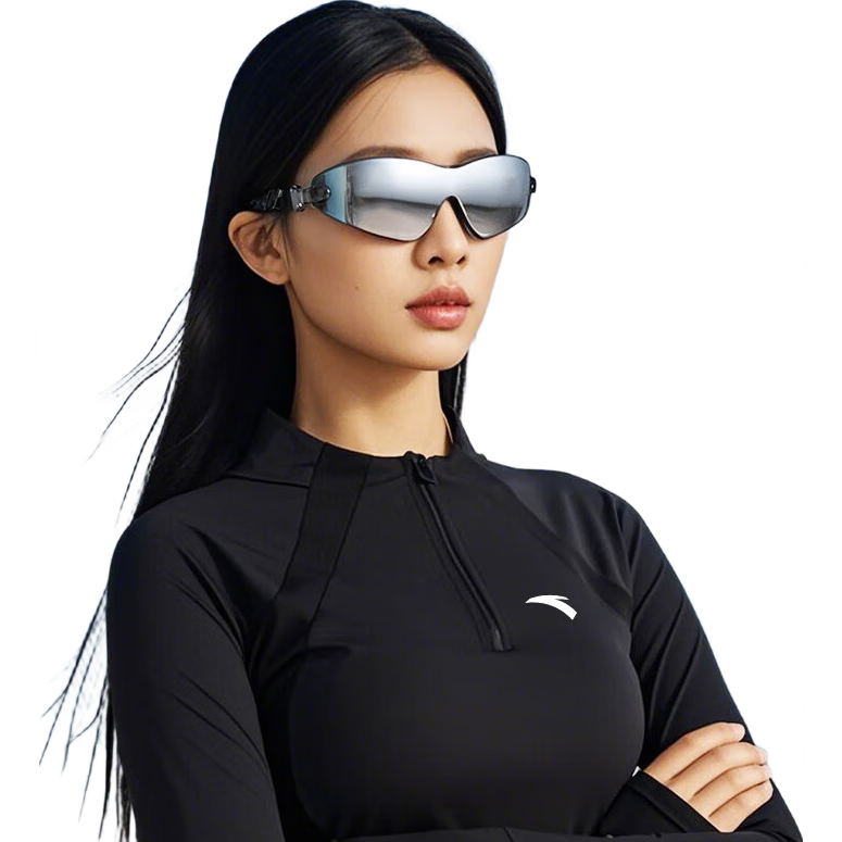 ANTA Water Eye Swimming Goggles HD Anti-Fog Waterproof Men's Mid-Frame Professional Women's Swim Cap and Goggles Set Classic Black 200°