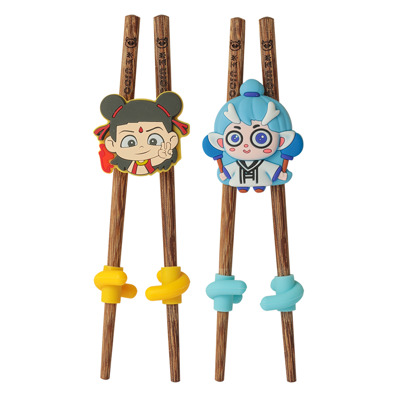 CORN Children's Chopsticks Training Set for Ages 3-6, Wooden Non-Slip Learning Chopsticks for Home Use