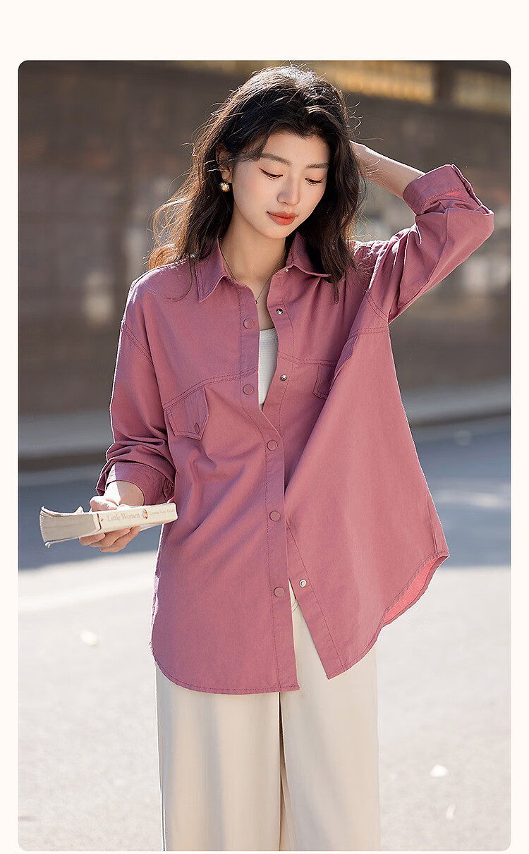 Dme [Pure Cotton Romantic Chronicles] Autumn Dopamine Three-Dimensional Collar Lapel Shirt, Relaxed Fit Blouse, Women's Top 2
