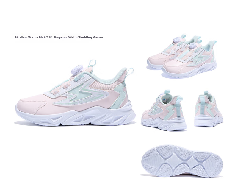 361° Children's Running Shoes, Fall/winter, Boys And Girls 3-14 Years Old, Shock-Absorbing, Rotary Buckle, Leather Upper Sneakers, Black, Size 41 9