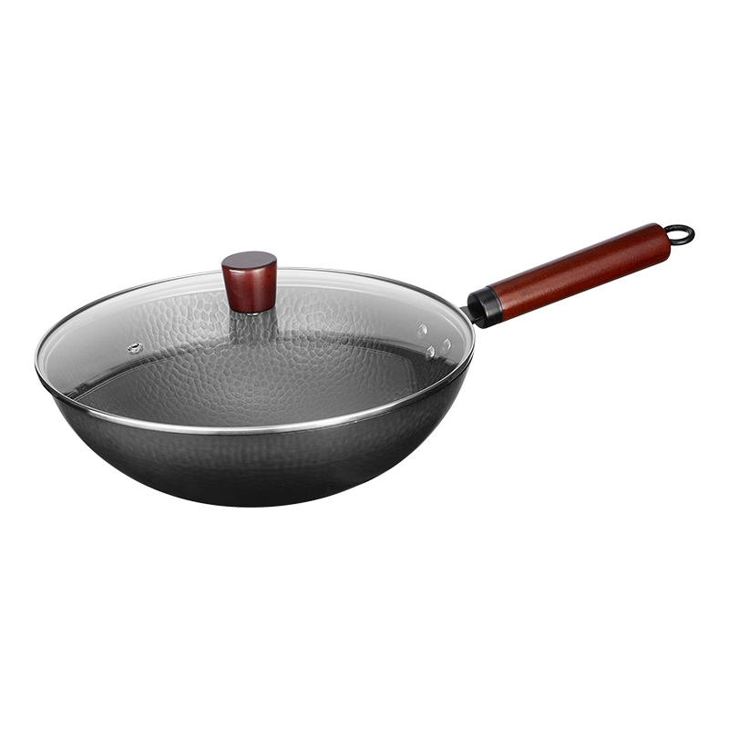 JD Original Wok, Suitable for Gas Stoves, Non-Coated Non-Stick, Hammered Iron Wok, 30cm