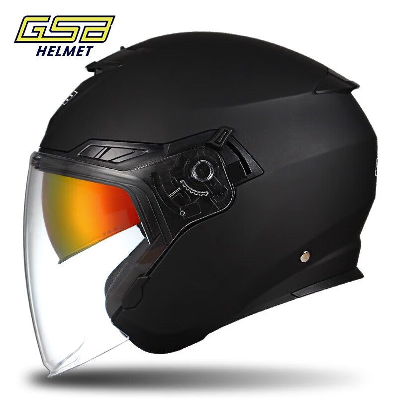 GSB Motorcycle Helmet 3/4 Half Helmet Dual Visor 3C Certified All-Season Unisex G-263