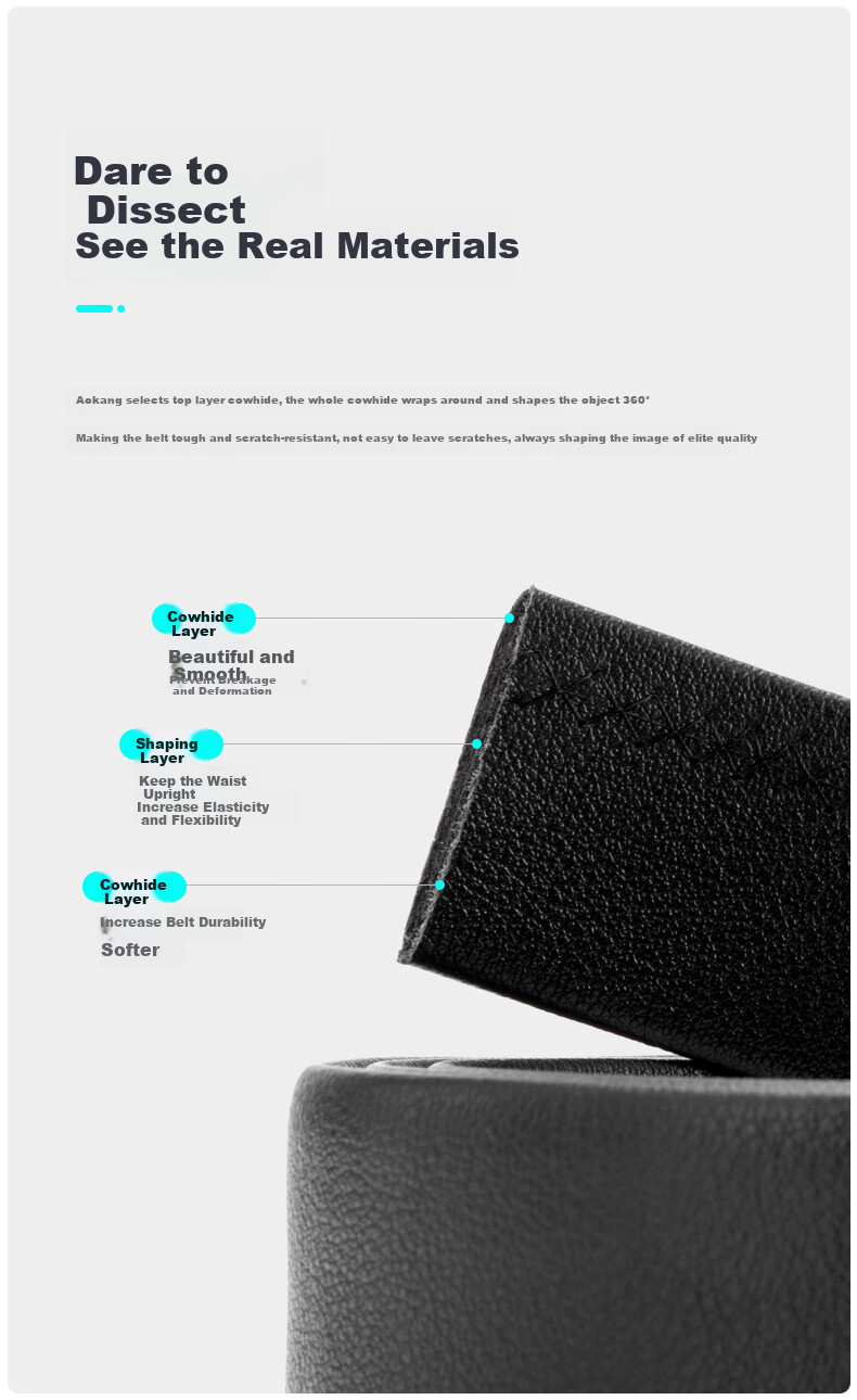 Aokang Men's Automatic Buckle Belt, Business Gift Box, Top-Grain Leather Trouser Belt, Birthday Gift for Husband 6