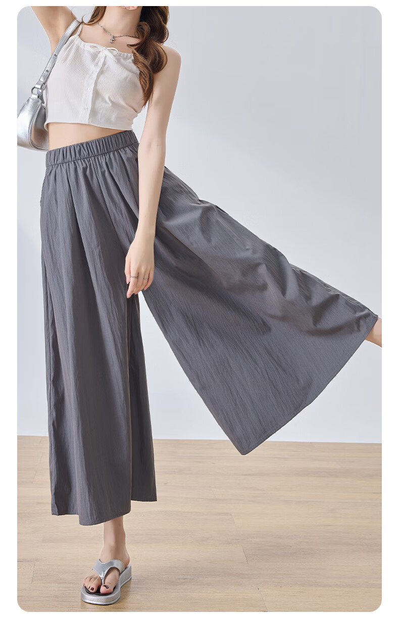 LangSha High-Waisted Yamamoto Skirt Pants for Women, Summer Lightweight Flowy Slimming A-Line Skirt Shorts, Loose Wide-Leg Pants for Petite Figures 12