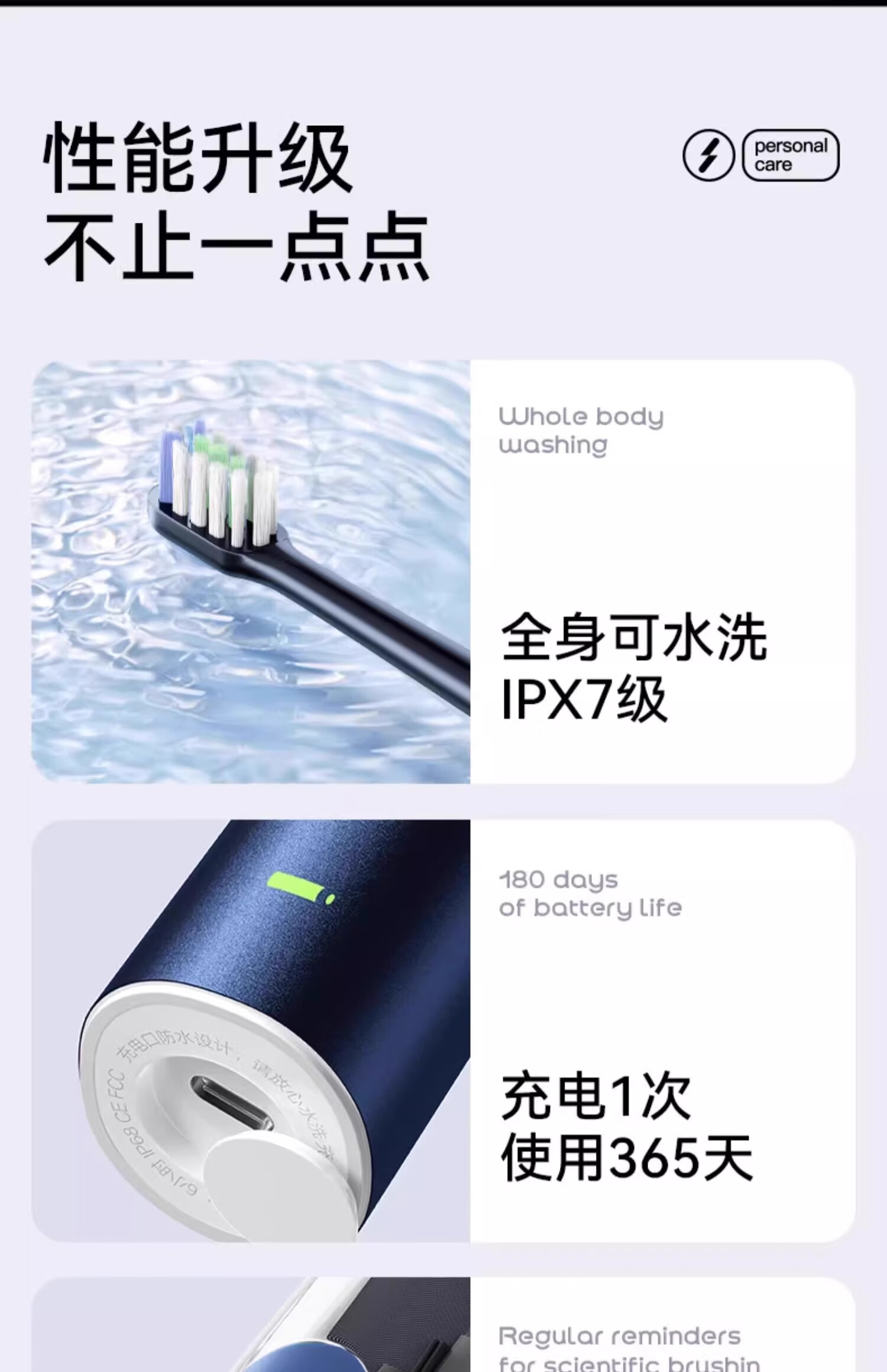 JIMOK German Electric Toothbrush for Adults, Quiet Noise Reduction, Five Modes for Efficient Cleaning, 365-Day Long Battery Life, K2 Moonlight White 10