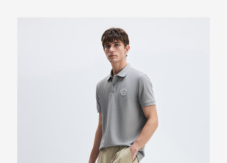 Navigare Italian Small Sailboat Men's Cool-Feeling Elastic Casual Simple Short-Sleeve POLO Shirt 1325525505, Navy Blue, XL 17