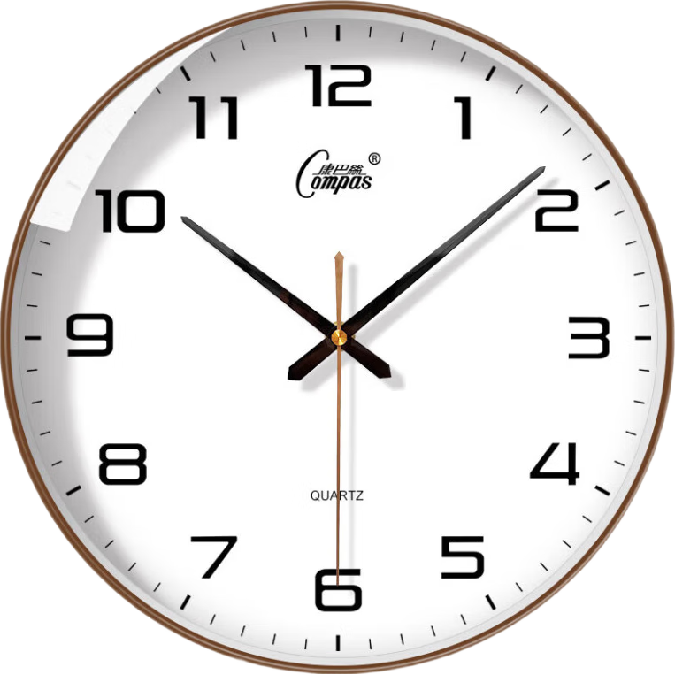 Compas Wall Clock Living Room Clock Simple Quartz Wall Clock Bedroom Hanging Clock 2999 Brown 35cm