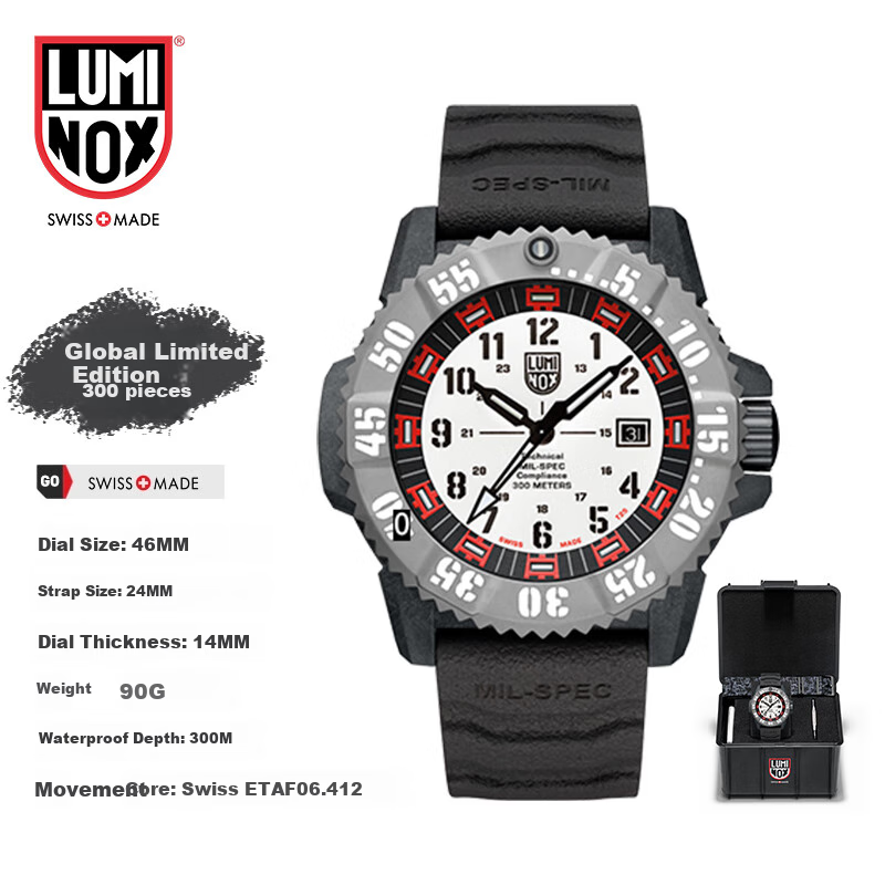 Luminox 3351 Swiss Watch, Outdoor Luminous Waterproof 300-Meter Quartz Watch for Men, XL.3351.JD.N.SET, Gift-Giving Item
