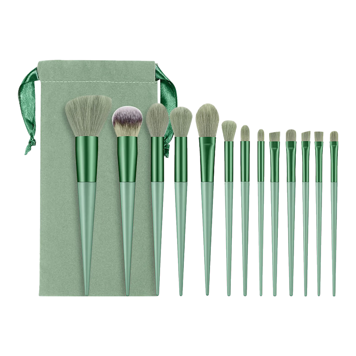 BATUREL Makeup Brush Set 13-Piece Foundation Blush Eyeshadow Contour Concealer Powder Eyebrow Brushes for Beginners