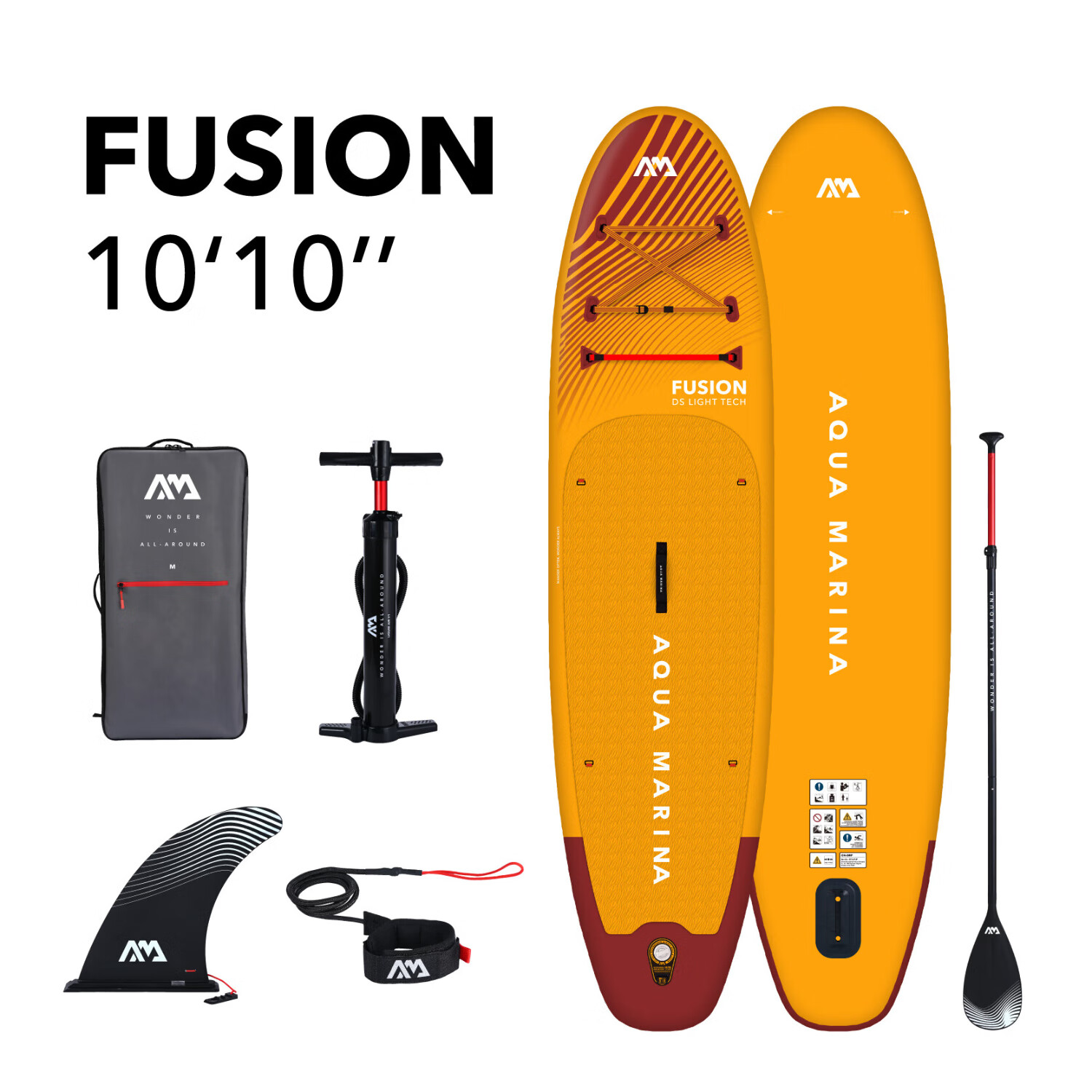 AQUA MARINA Inflatable Surfboard Paddle Board for Adults, Stand-Up Paddle Board, Lava Color, 330cm, Standard Configuratio