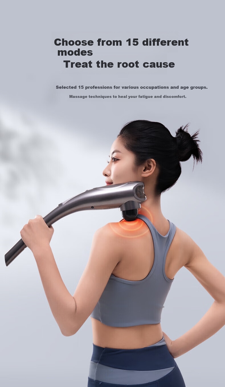 AUX Cervical Massager 4401-C (Rechargeable), Xiaohaitun Massage Stick, Fascia Gun, Percussion Hammer, Handheld Massage Device, Mid-Autumn Festival Gift 5