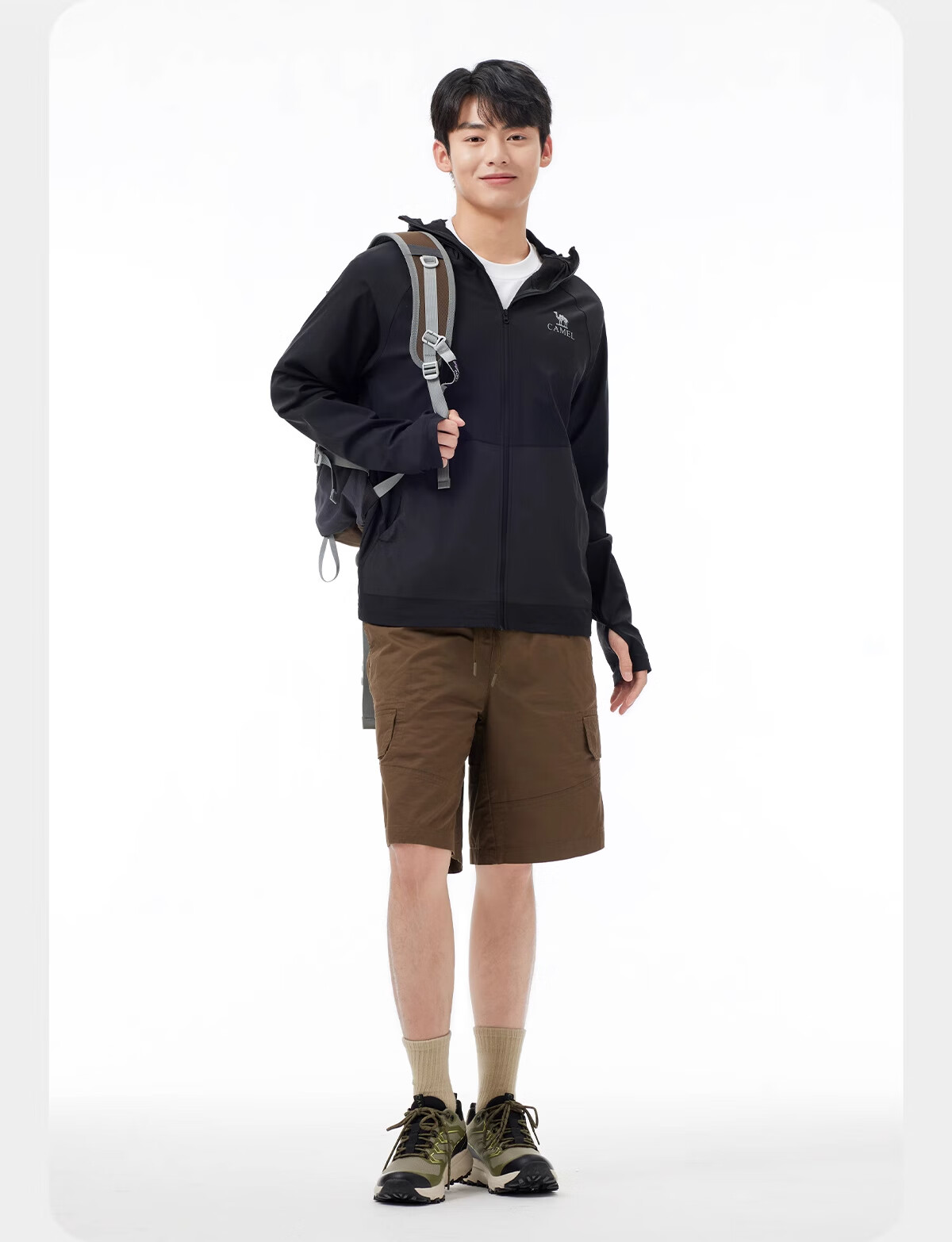 CAMEL Cold White Original Yarn Sun Protection Clothing UPF50+, Quick-Drying High-Elasticity Sun Protection Jacket A15BAVV086, Phantom Black 2XL 29