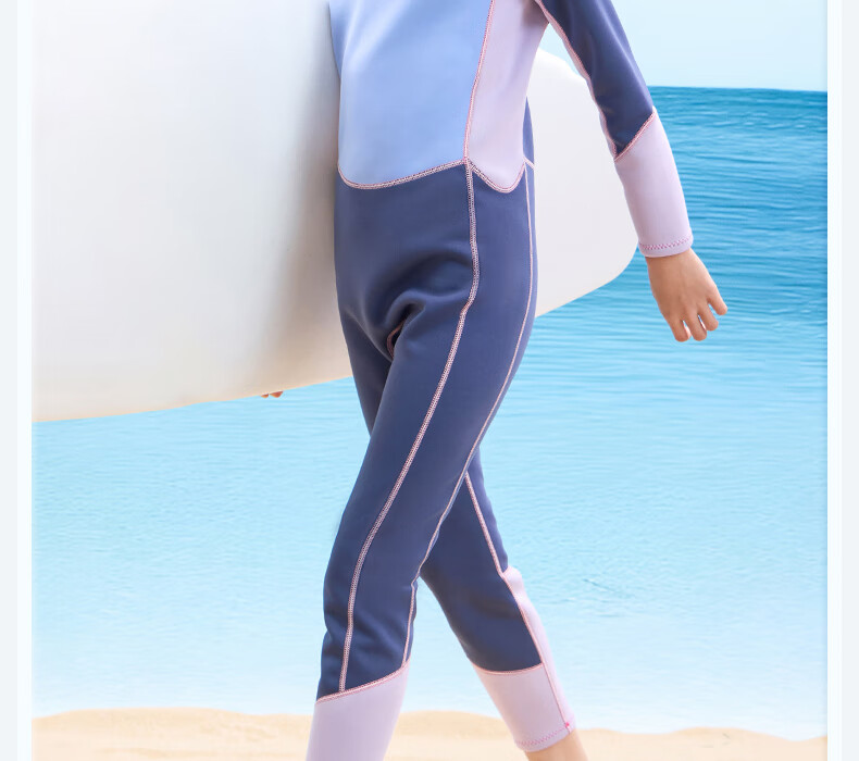 Li-Ning Children's Swimsuit, Girls' Long Sleeve And Long Pants, Warm Professional One-Piece Surfing Suit, Diving And Swimming Equipment, 0081 Pink, Size 160 7