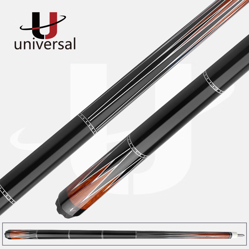 U Global New 12.5mm Large Tip 1/2 Split Cue Stick U N-061 Black Eight Ball Nine Ball Cue Stick