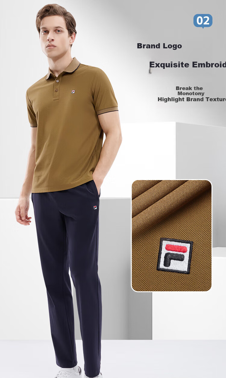 FILA Official Men's Polo Shirt 2026 Summer Cooling Short Sleeve Breathable Casual Business Top 4