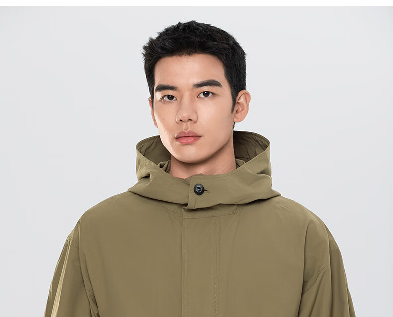 MARKLESS Hooded Windproof Jacket for Men, Cotton, Durable, Crisp Casual Men's Coat 5151 Black M 15