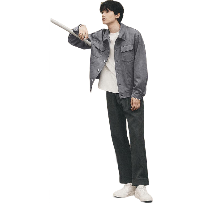 GXG Men's Urban Retro Faux Suede Comfortable Casual Jacket