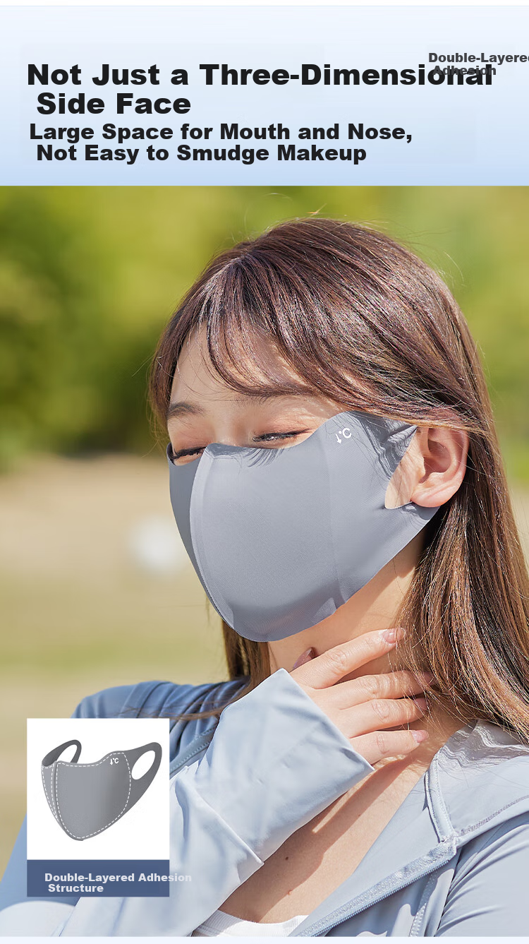 FitonTon Sun Protection Face Mask for Women, Summer UV Protection Mask, Seamless Breathable Cycling Outdoor Driving Sunshade UV Protection Face Shield 7