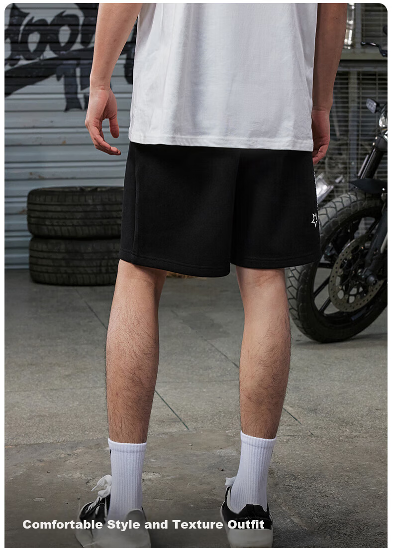 VEIDOORN Summer Heavyweight Party Shorts, Cotton Sweat-Absorbing Basketball Shorts, Sports Shorts, Loose Trendy Four-Point Pants, American Style for Me 6