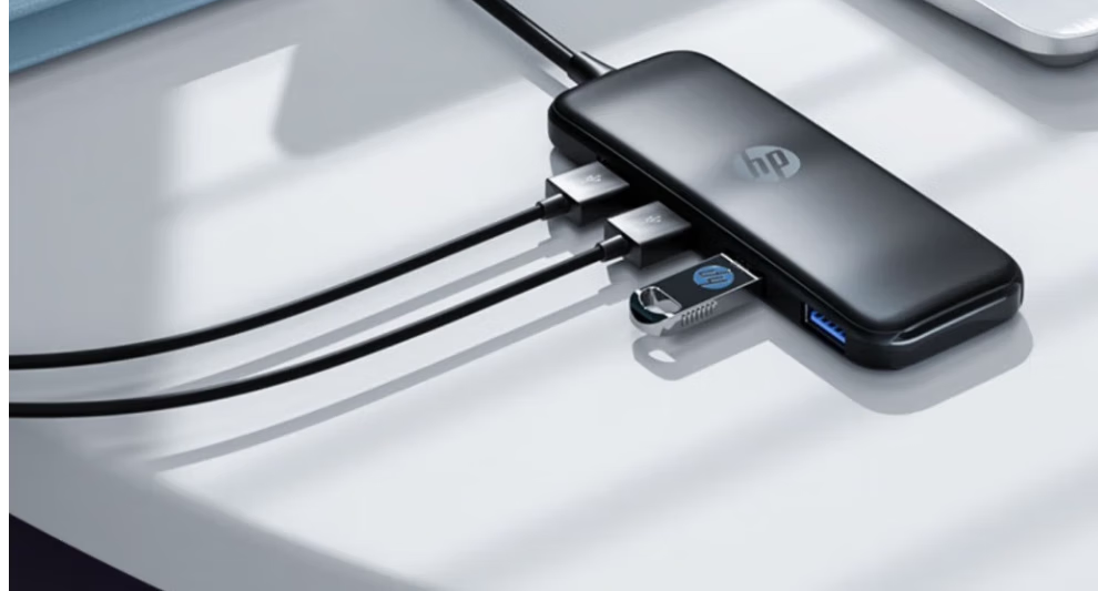 HP CT110c USB Hub, Computer USB Expansion Port, 4-Port USB 2.0 Hub, USB Extension Cable, Black 14