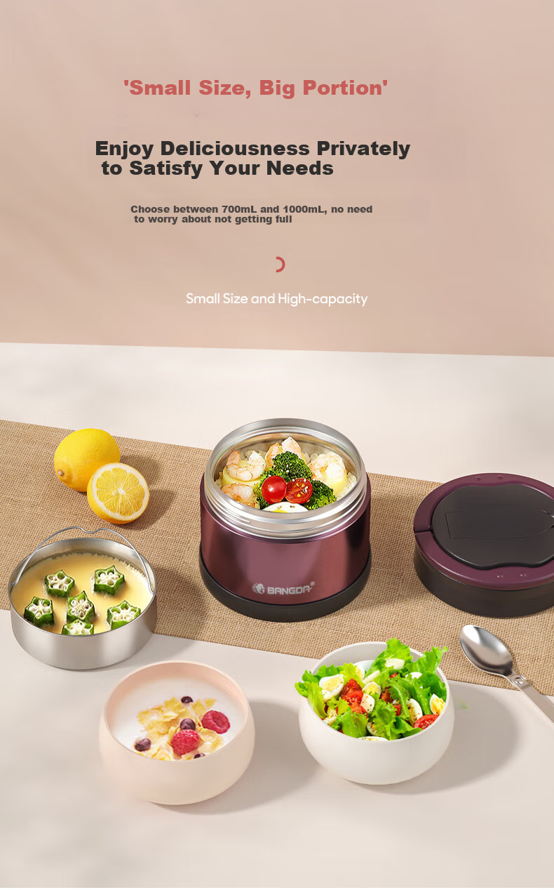 Bangda Stainless Steel 316 Insulated Lunch Box for Children, Students And Office Workers, Portable Thermos Food Container for One Perso 3