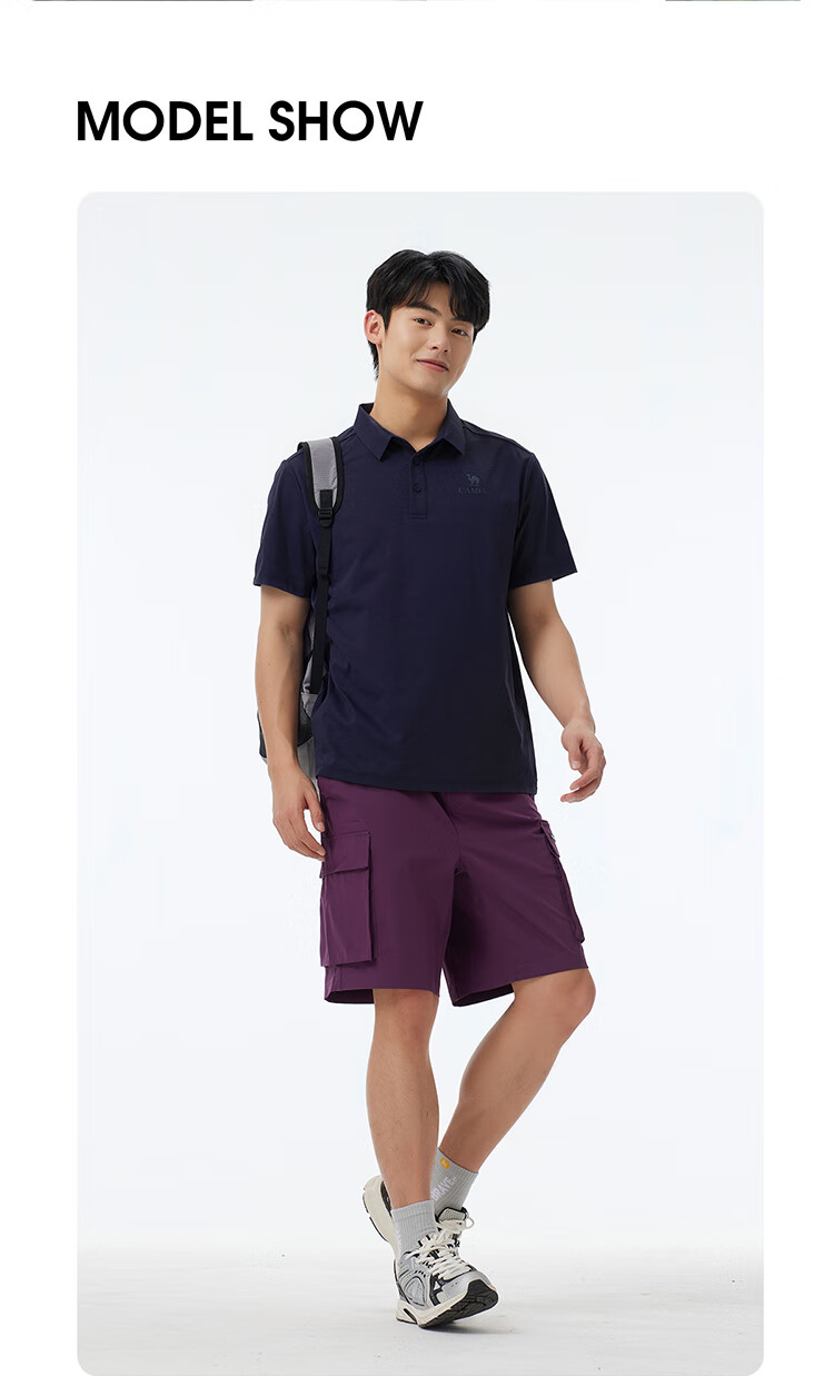 CAMEL Outdoor Polo Shirt Quick-Dry Running Men's Spring And Summer Breathable Cool-Feeling Loose-Fit Collared Short-Sleeve Top 5012J S 8
