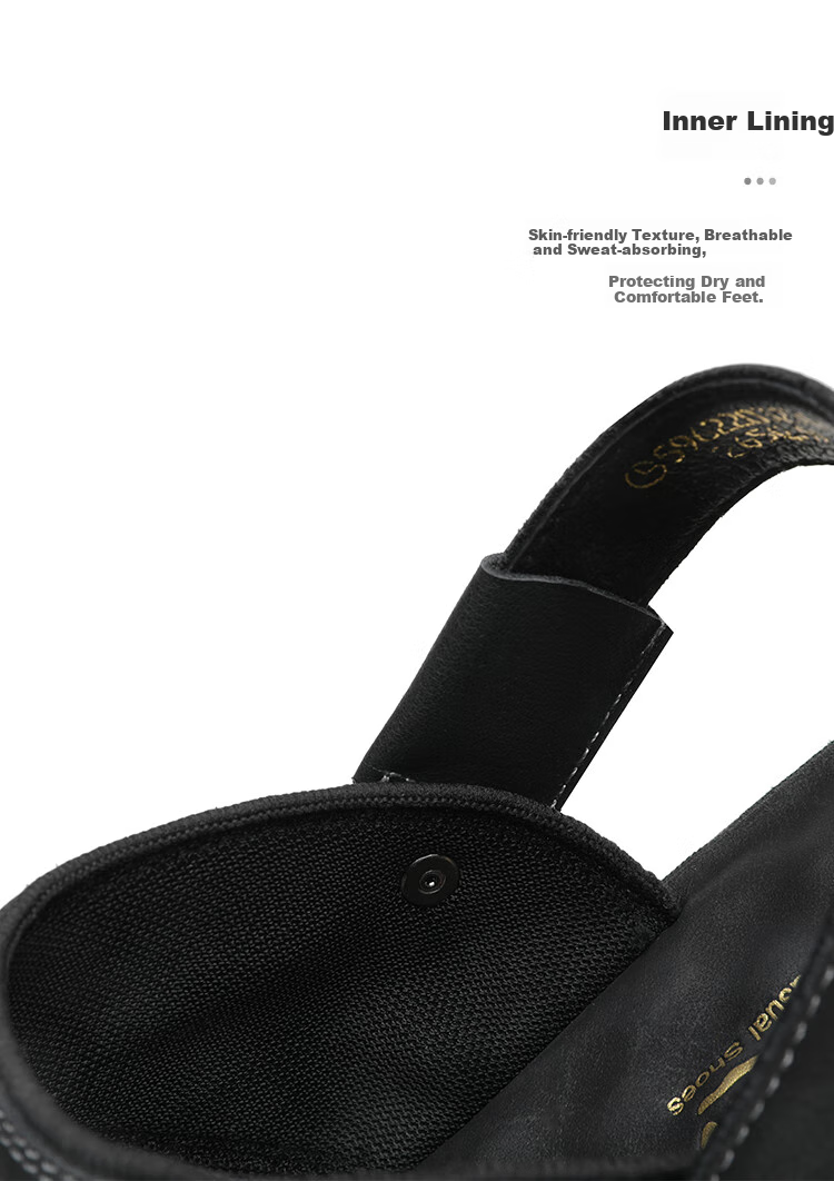 Goldlion Men's Shoes, Urban Casual Breathable Sandals, Two-Way Wear Lightweight Leather Shoes, Beach Shoes, 59622032701A, Black, Size 40 10