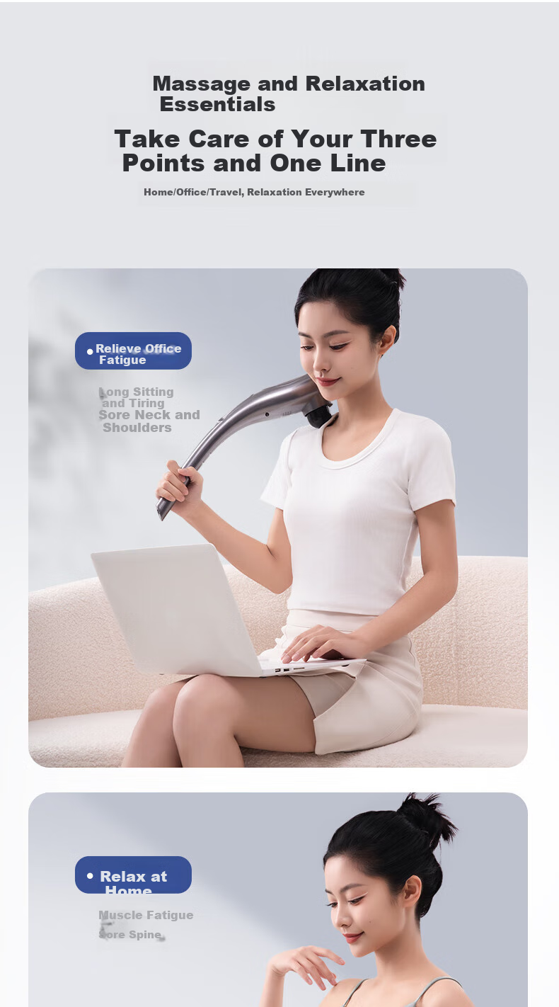 AUX Cervical Massager 4401-C (Rechargeable), Xiaohaitun Massage Stick, Fascia Gun, Percussion Hammer, Handheld Massage Device, Mid-Autumn Festival Gift 11