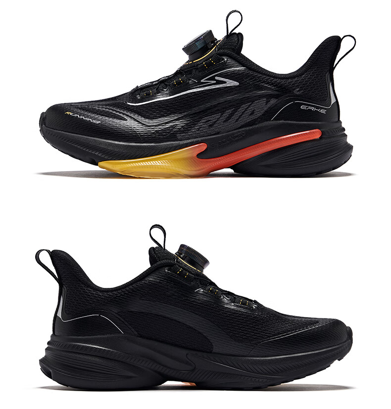 ERKE Kids Running Shoes Boys and Girls Children's Durable Sports Shoes Black Size 35 17