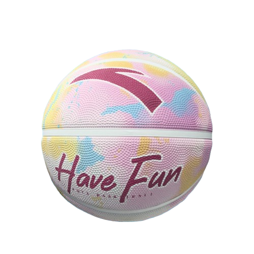 ANTA Basketball Size 7 Youth Student Children Training Indoor Outdoor Wear-Resistant Rubber Ball, Dream Pink Size 7