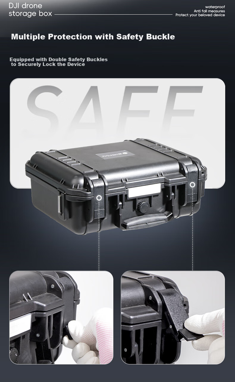 EIRMAI R101 DJI Mavic Pro Drone Carrying Case, Digital Safe Box, Multifunctional Storage Box, Small Instrument And Equipment Case, Organizer Box, Black 13
