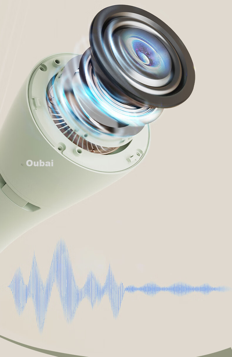 Oubai Z10 Handheld Microphone Amplifier, Small Bee Teacher's Classroom Special Microphone, Page-Turning Wireless Microphone, Tour Guide Karaoke Speech Microphone, All-In Speaker, Milk Tea Color 1