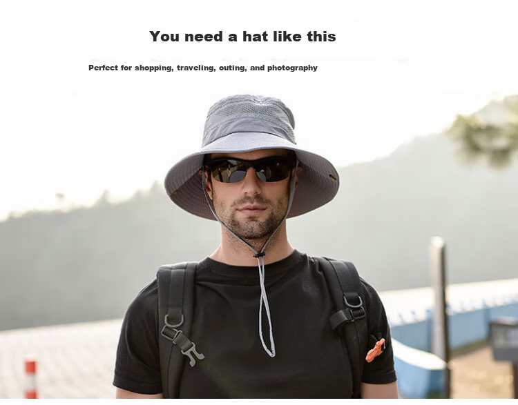 GLO-STORY Sun Hat for Men, Outdoor Fishing Hiking Cap, Men's Sun Protection Hat, Fisherman Hat for Me 9