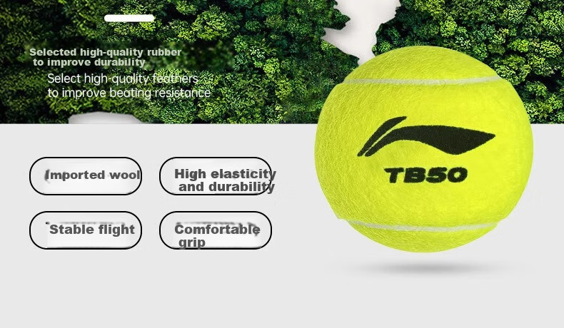 Li-Ning Tennis TB50 Adult And Children's High-Elasticity Professional Training Balls, Durable And Wear-Resistant, Unisex, Pack of 4 6