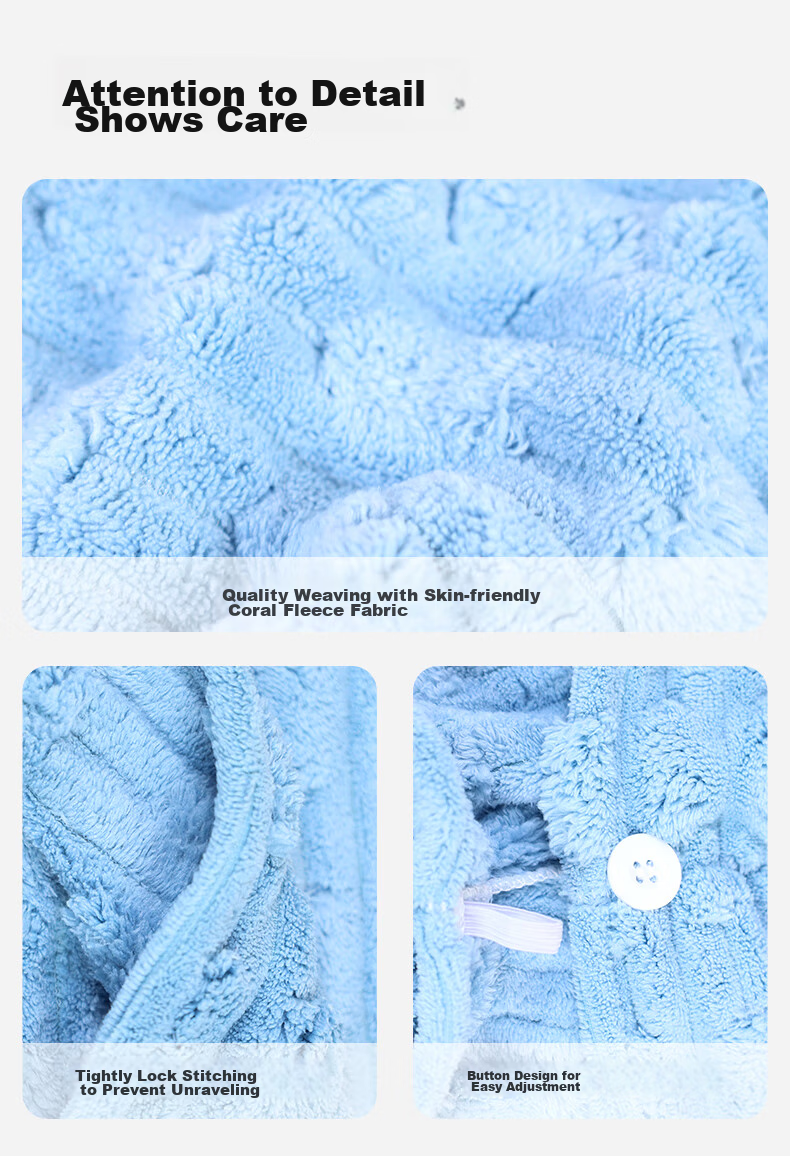 MINISO Women's Super Absorbent Quick-Dry Hair Band 7A Grade Antibacterial 2026 New Extra Large Thickened Turban Hair Band Blue White 14