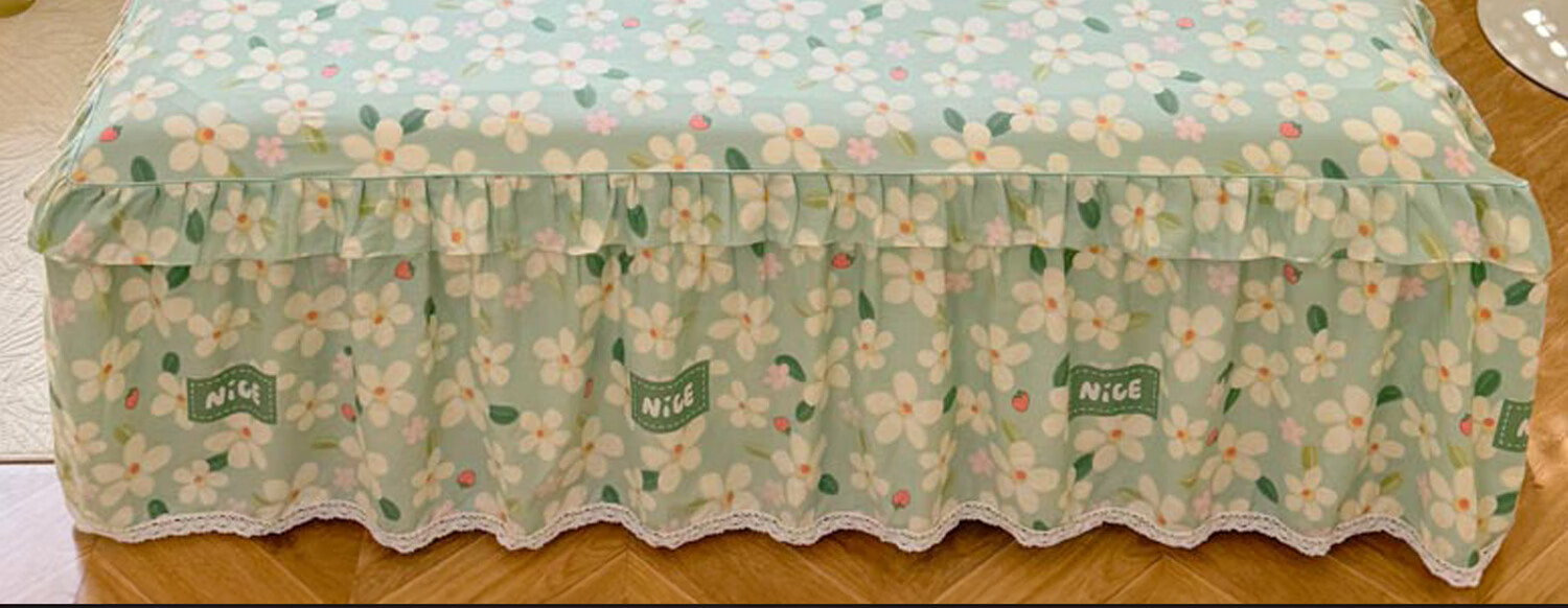 SOMERELLE 100% Cotton Printed Bed Skirt Thickened Lace Princess Style Bed Cover Single Piece 180*200cm 4