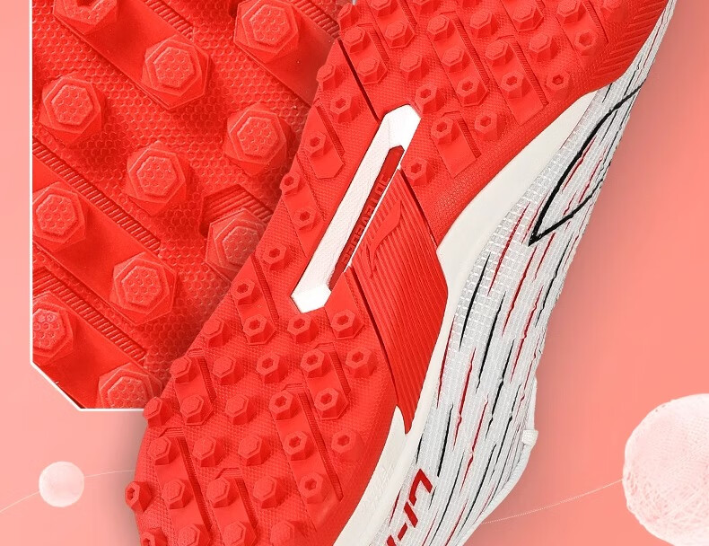 Li-Ning Football Shoes Studs Adult Men Women Children Qixie 3 Youth Primary School Professional Cleats White 43.5 10