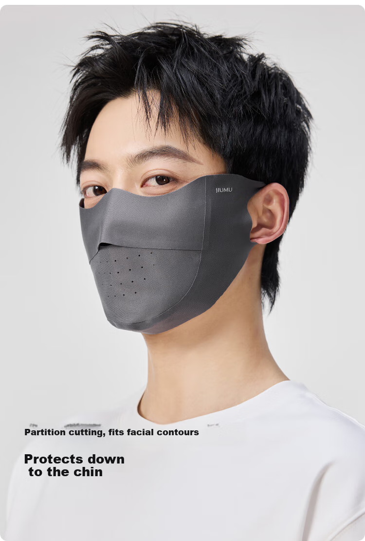 JIUMU Ice Silk Sun Protection Face Mask for Men And Women, Summer UV Protection, Sunshade, Cycling, 3D Eye Protection, Full Face UV Protection Mask 6