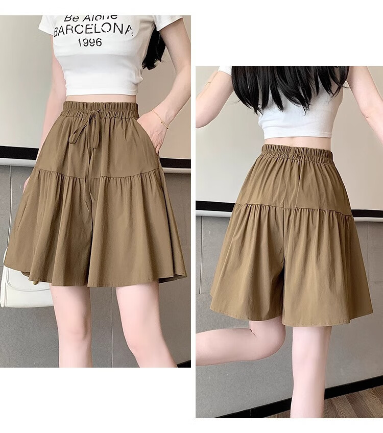 LangSha Women's Japanese-Style Design Casual Skort Shorts, Summer Lightweight High-Waisted Slimming Shorts for Petite Figures 12