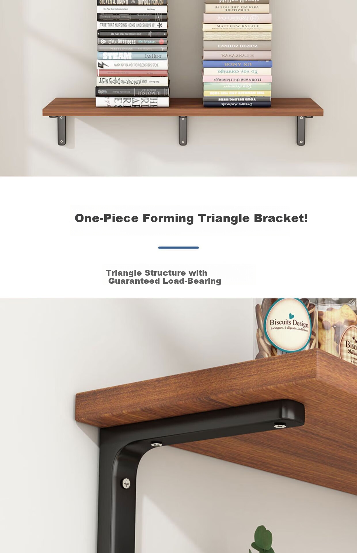 Anerya Wall Shelf, Wall-Mounted Storage Rack, Dormitory Wooden Wall-Mounted Bookshelf, Partition Shelf, Storage Rack, 7 4