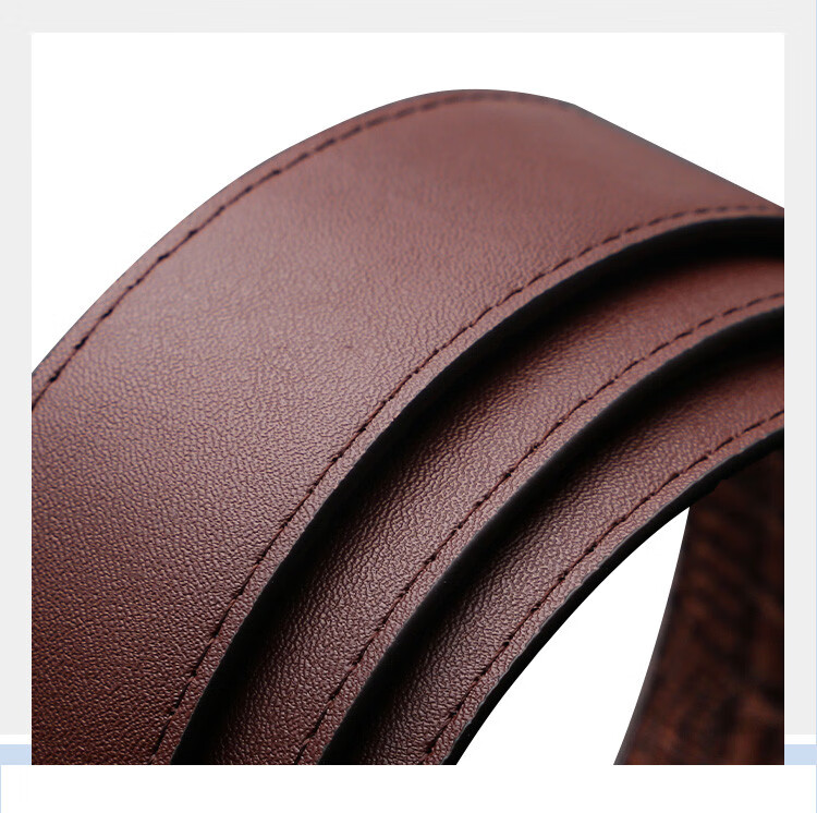 CARTELO Men's Leather Belt, Business Trendy Middle-Aged And Young Waistband, Alligator Pattern Automatic Buckle Casual Trouser Belt, Gift for Boyfriend 3