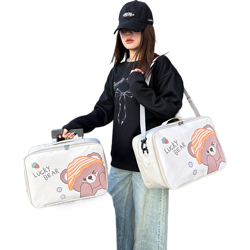 Lehuolvxing Travel Bag, Handheld Luggage for Women, with Detachable Handle, Portable Canvas Storage Bag for Short Trips And Air Travel