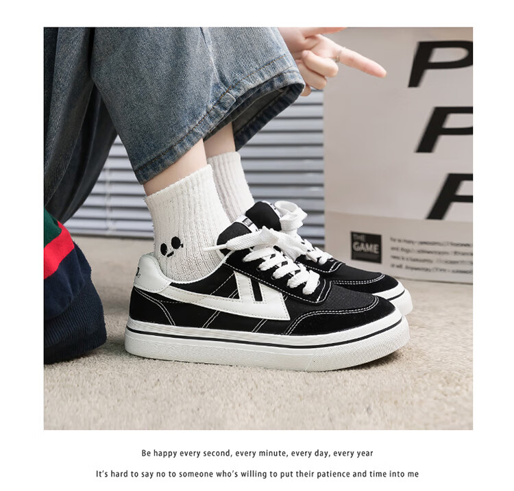 Warrior Women's Canvas Shoes, New Spring 2026 Style Sneakers, Thick-Soled White Shoes, Versatile Casual Soft-Soled Sports Shoes 4