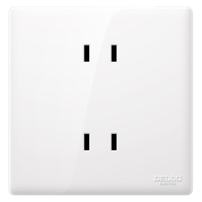 DELIXI CD260 86-Type Ultra-Thin Glossy Panel White Four-Socket 10A Switch Socket Outlet